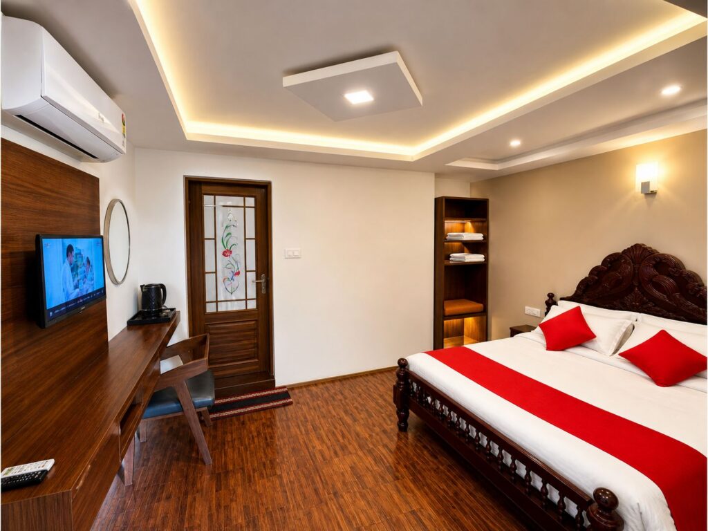 Rooms & Cottages 8 Comfortable bedroom in a cottage at Wayanad Lakeshore Resort