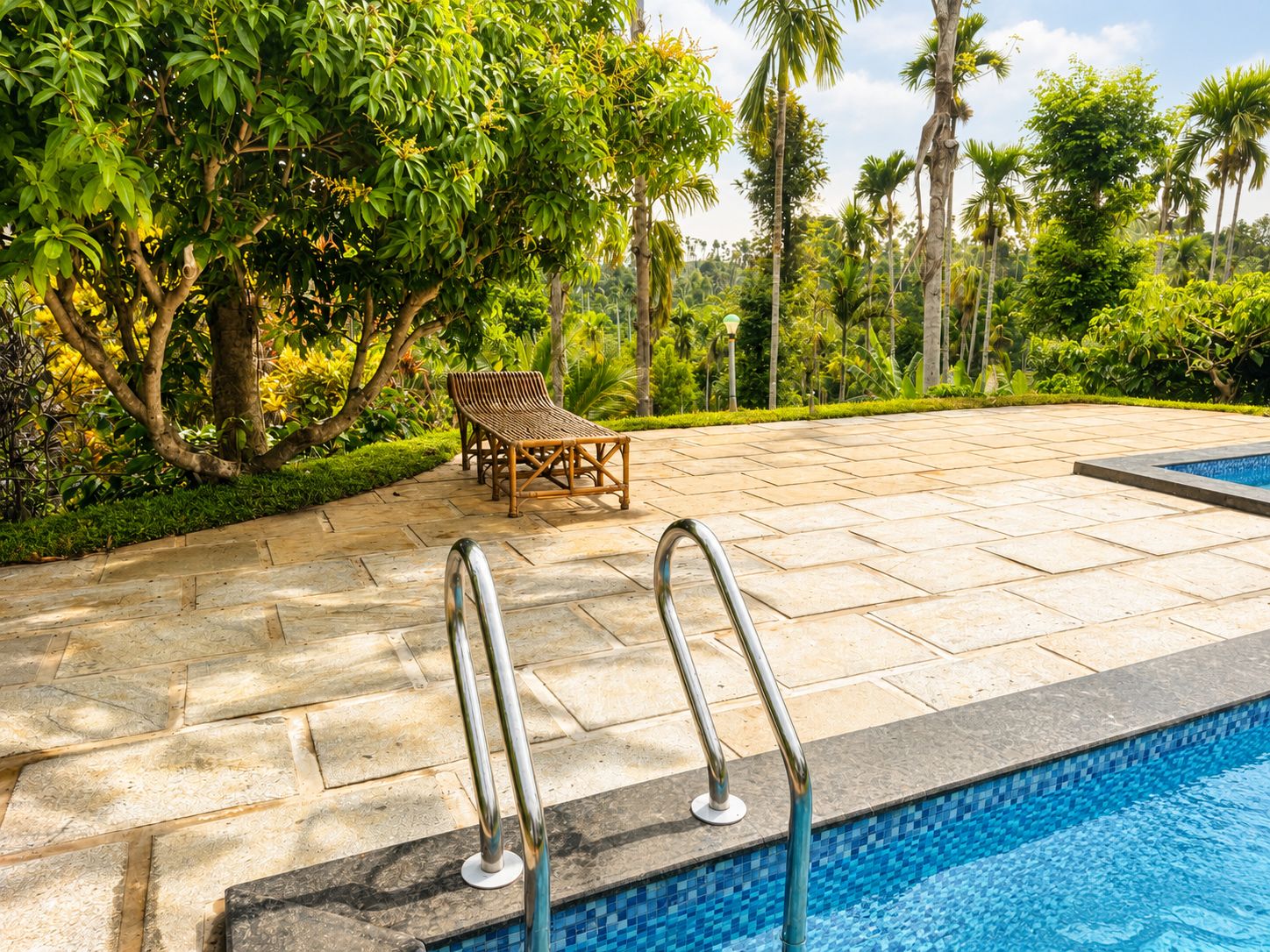 Home 1 Swimming Pool at Wayanad Lakeshore Resort surrounded by coffee plantation in Wayanad